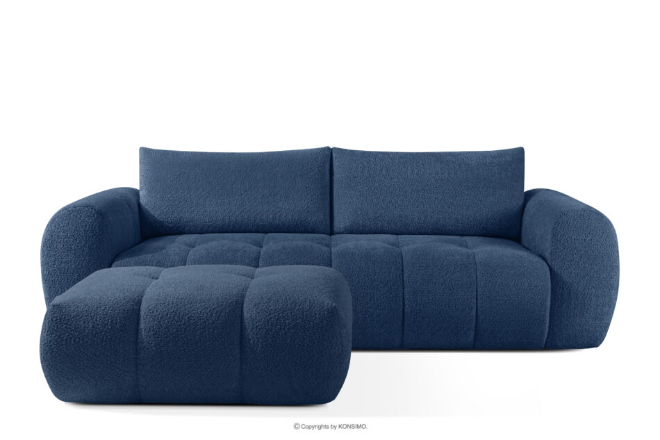LIRA Sofa i puf boucle granatowy granatowy - zdjęcie 0