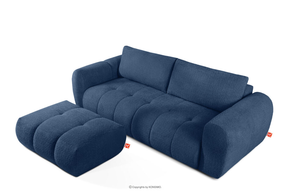 LIRA Sofa i puf boucle granatowy granatowy - zdjęcie 2