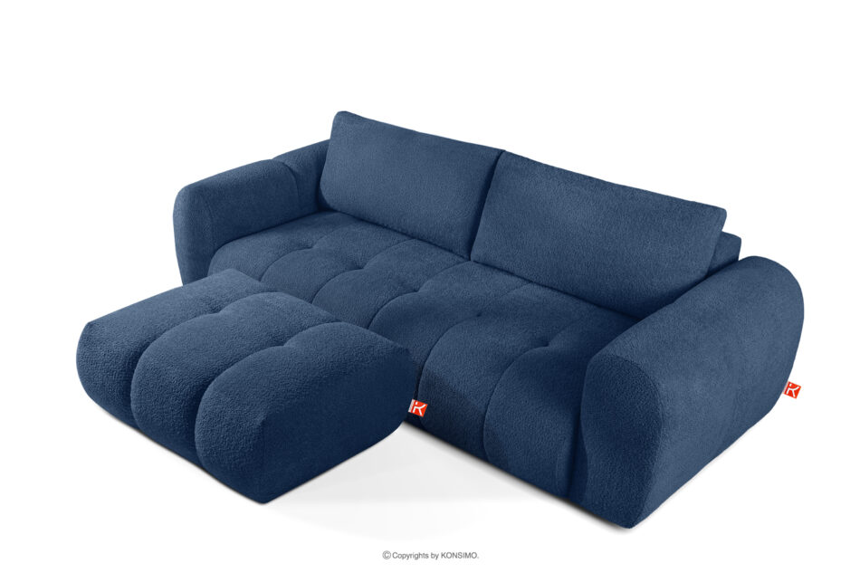 LIRA Sofa i puf boucle granatowy granatowy - zdjęcie 3