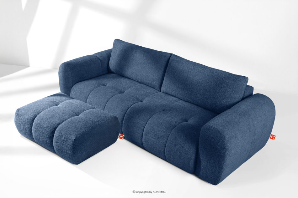 LIRA Sofa i puf boucle granatowy granatowy - zdjęcie 1