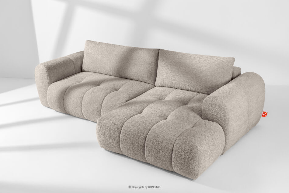 LIRA Narożnik prawy i puf w tkaninie boucle szary szary - zdjęcie 23