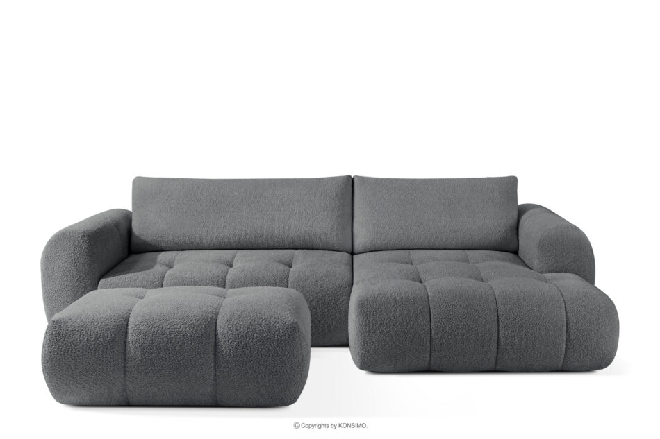 LIRA Narożnik prawy i puf boucle ciemny szary ciemny szary - zdjęcie 0