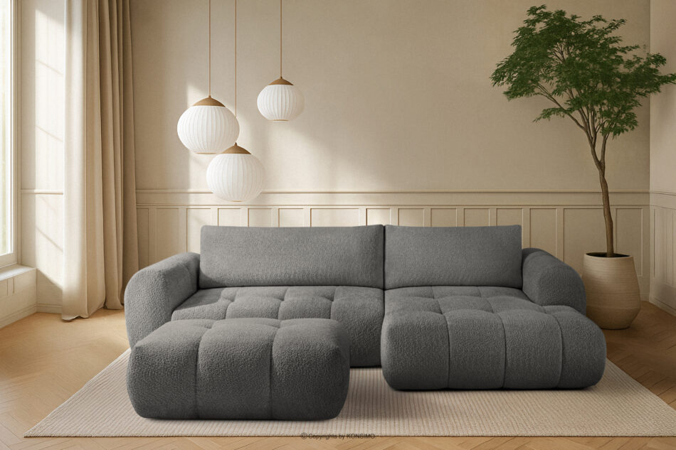 LIRA Narożnik prawy i puf boucle ciemny szary ciemny szary - zdjęcie 25