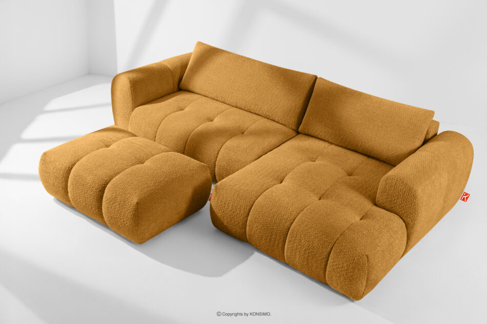 LIRA Narożnik prawy i puf boucle miodowy miodowy - zdjęcie 1