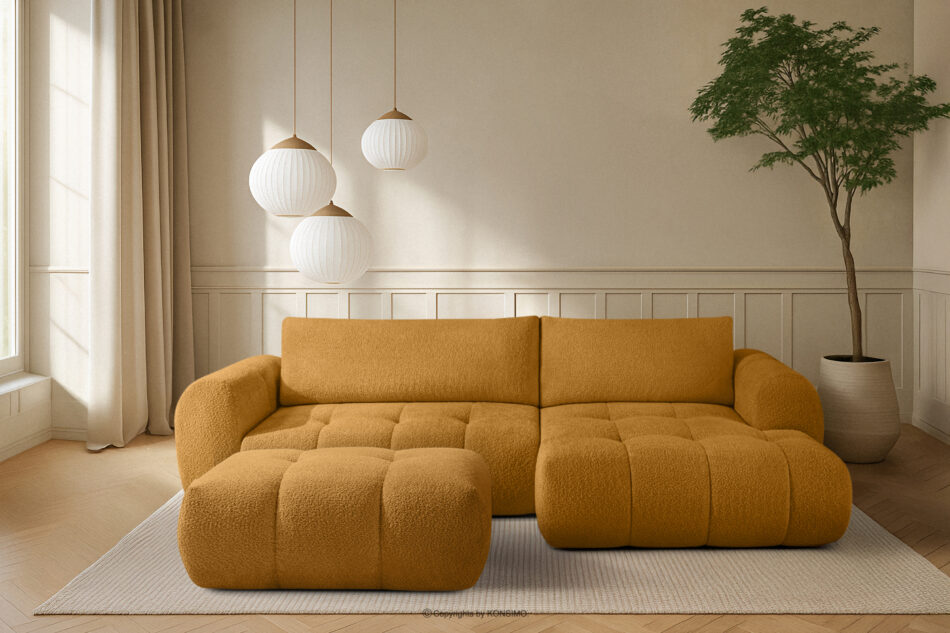 LIRA Narożnik prawy i puf boucle miodowy miodowy - zdjęcie 25