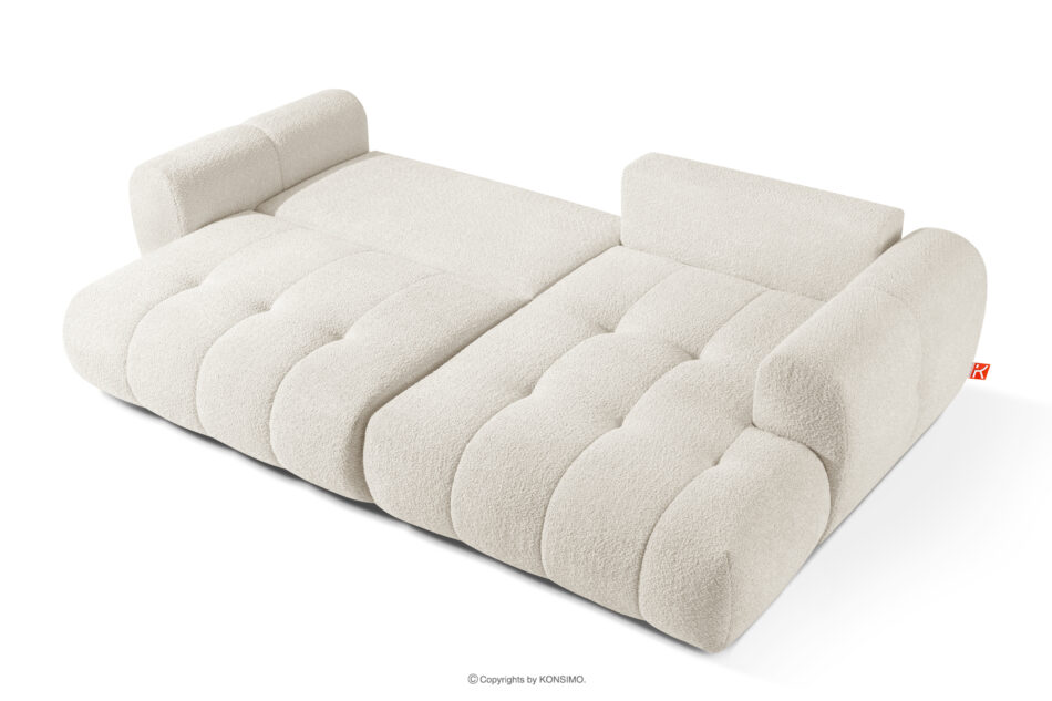 LIRA Narożnik prawy i puf w tkaninie boucle biały biały - zdjęcie 8