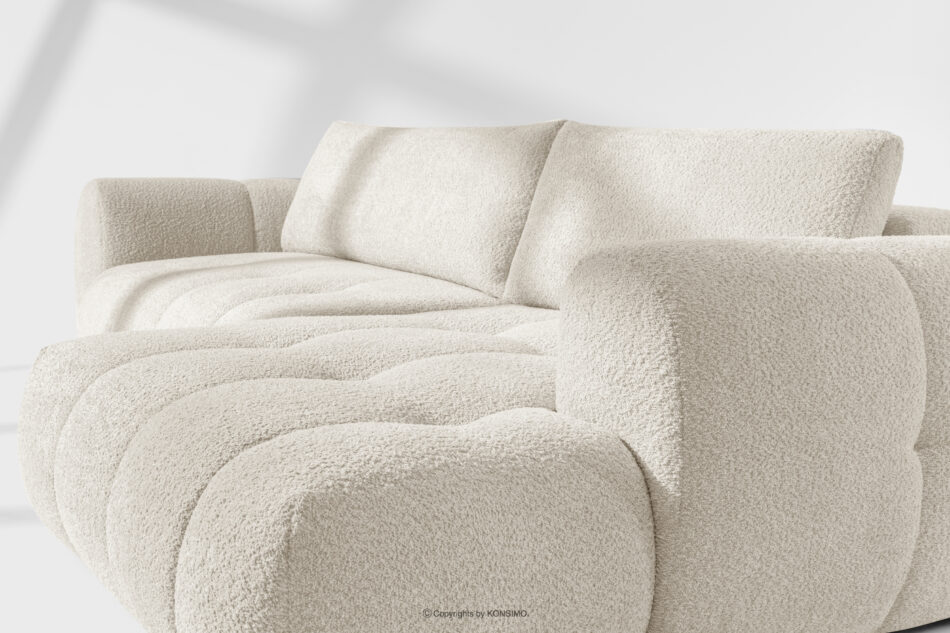 LIRA Narożnik prawy i puf w tkaninie boucle biały biały - zdjęcie 12