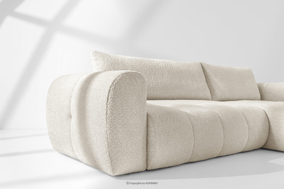 LIRA Narożnik prawy i puf w tkaninie boucle biały biały - zdjęcie 14