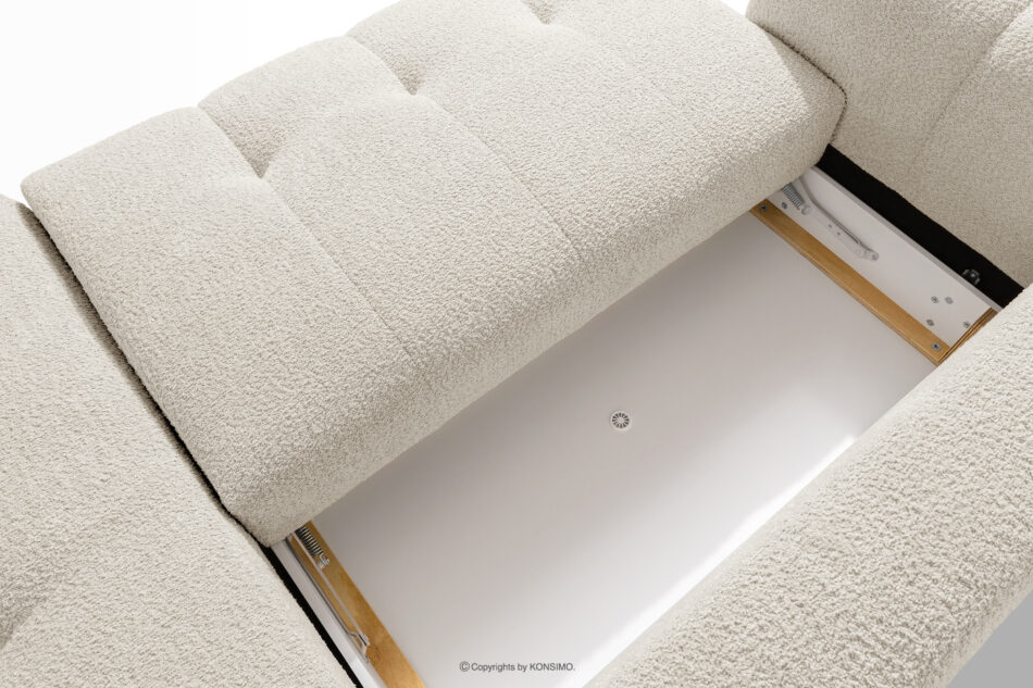 LIRA Narożnik prawy i puf w tkaninie boucle biały biały - zdjęcie 16