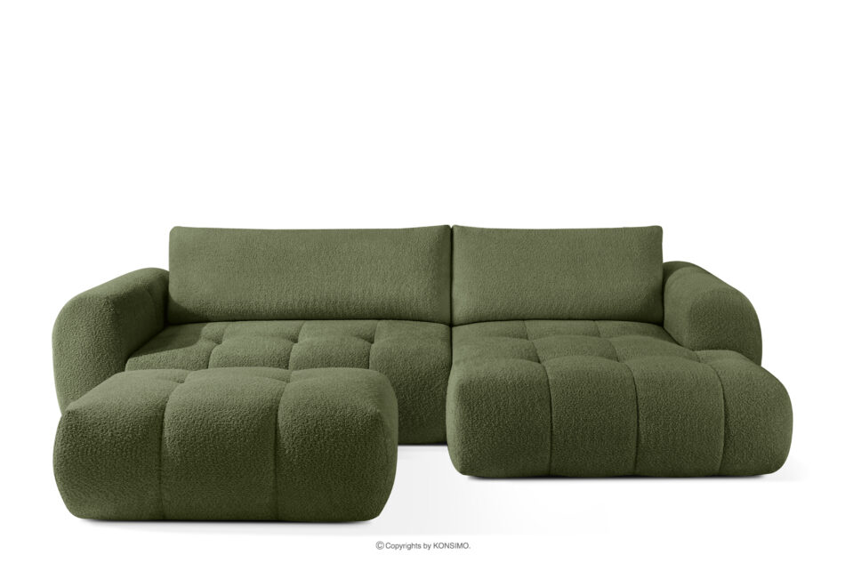 LIRA Narożnik prawy i puf boucle oliwkowy oliwkowy - zdjęcie 0