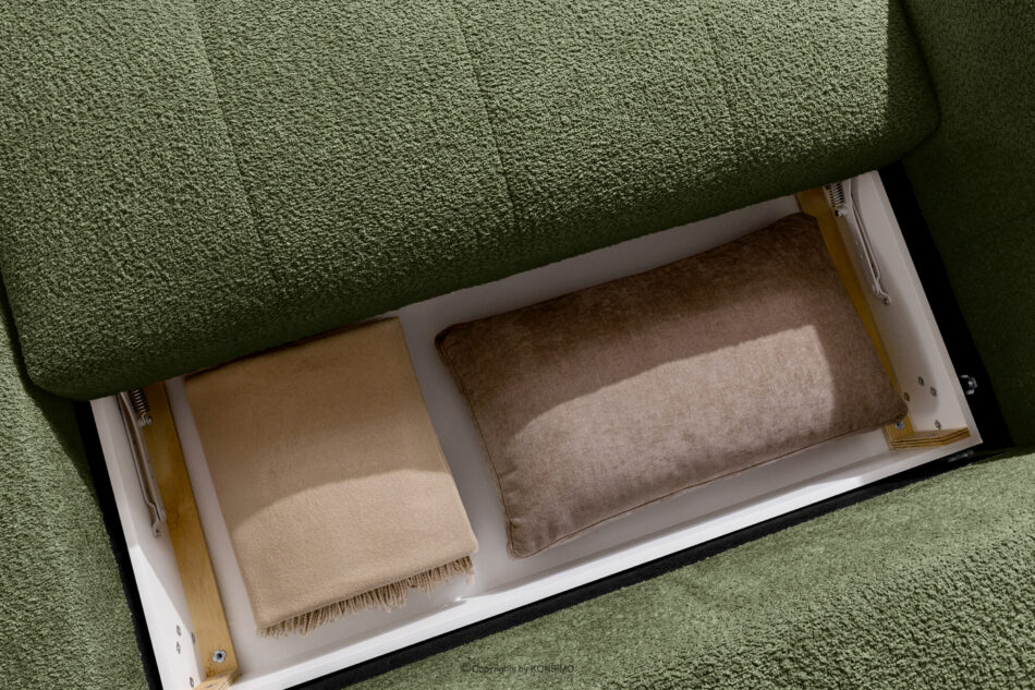 LIRA Narożnik prawy i puf boucle oliwkowy oliwkowy - zdjęcie 17