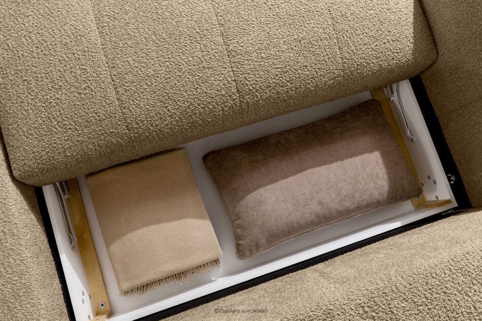 LIRA Narożnik prawy i puf w tkaninie boucle beżowy beżowy - zdjęcie 17