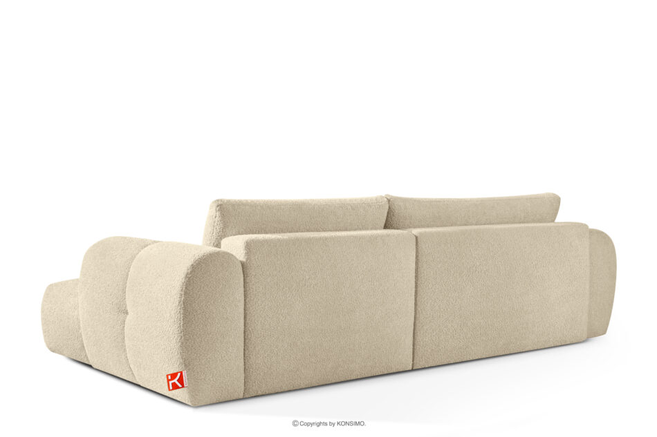 LIRA Narożnik prawy i puf w tkaninie boucle jasny beżowy jasny beżowy - zdjęcie 7