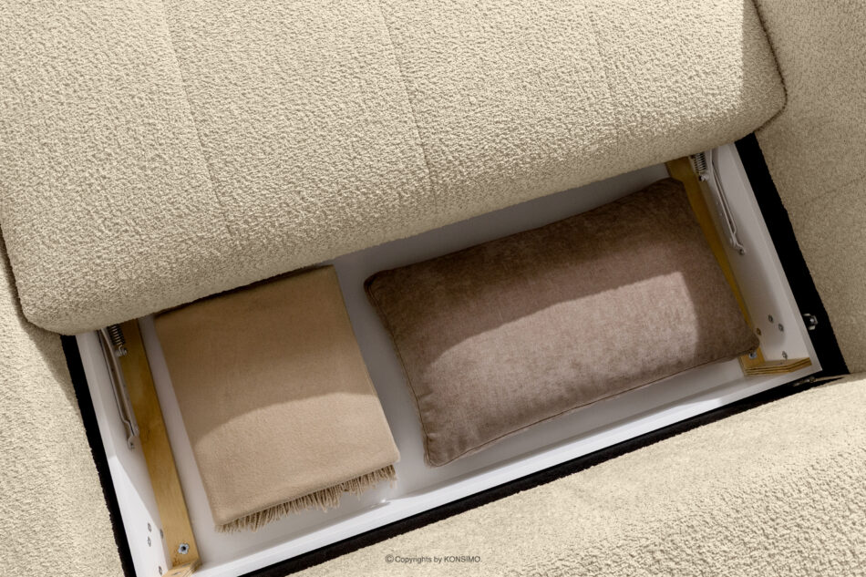 LIRA Narożnik prawy i puf w tkaninie boucle jasny beżowy jasny beżowy - zdjęcie 17