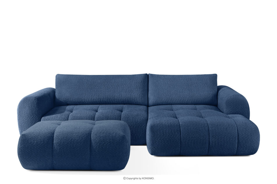 LIRA Narożnik prawy i puf boucle granatowy granatowy - zdjęcie 0