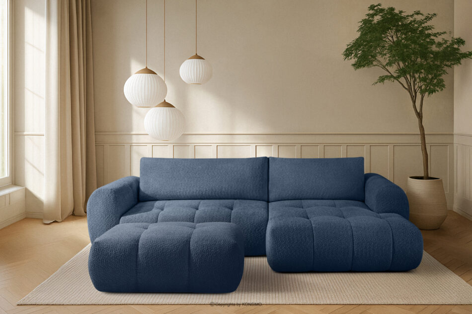 LIRA Narożnik prawy i puf boucle granatowy granatowy - zdjęcie 25