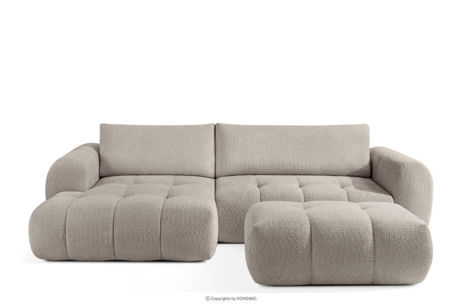 LIRA Narożnik lewy i puf w tkaninie boucle szary szary - zdjęcie 0