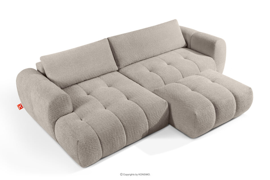 LIRA Narożnik lewy i puf w tkaninie boucle szary szary - zdjęcie 3