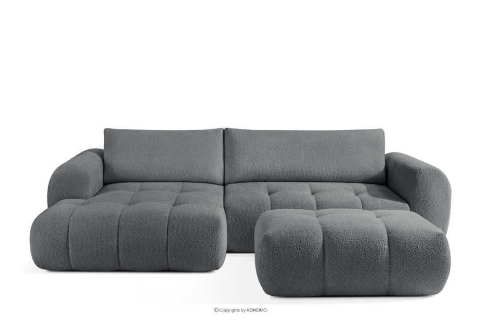 LIRA Narożnik lewy i puf boucle ciemny szary ciemny szary - zdjęcie 0