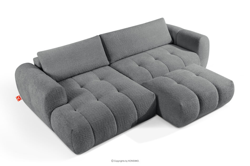 LIRA Narożnik lewy i puf boucle ciemny szary ciemny szary - zdjęcie 3