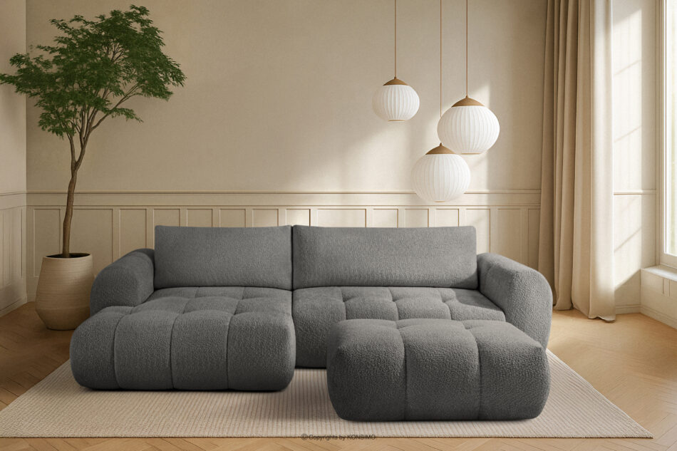 LIRA Narożnik lewy i puf boucle ciemny szary ciemny szary - zdjęcie 25