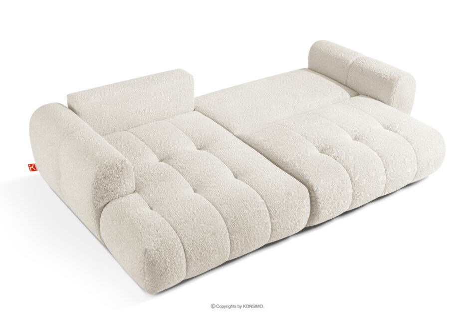 LIRA Narożnik lewy i puf w tkaninie boucle biały biały - zdjęcie 8