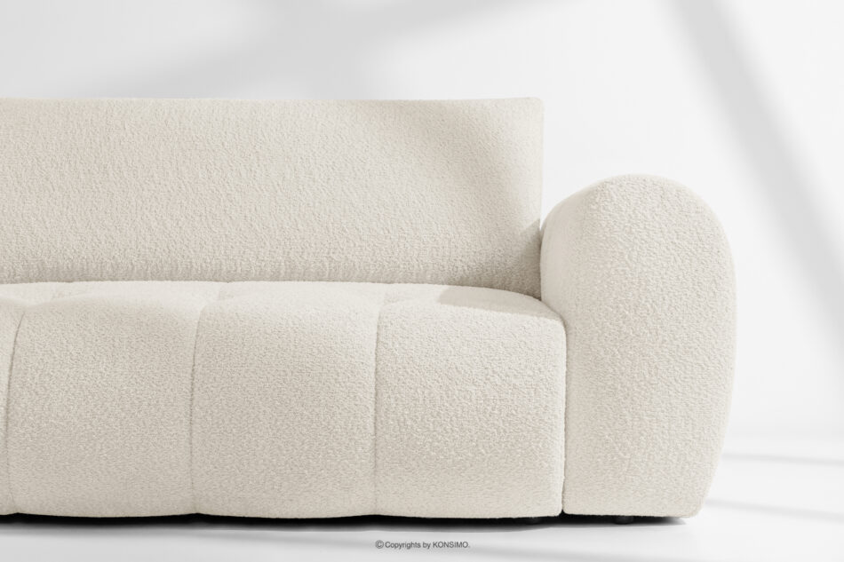 LIRA Narożnik lewy i puf w tkaninie boucle biały biały - zdjęcie 9