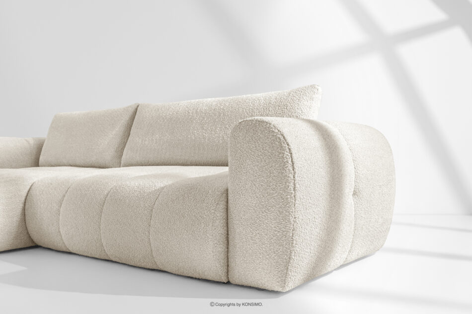 LIRA Narożnik lewy i puf w tkaninie boucle biały biały - zdjęcie 14