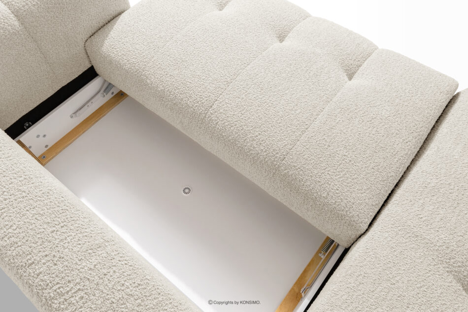 LIRA Narożnik lewy i puf w tkaninie boucle biały biały - zdjęcie 16