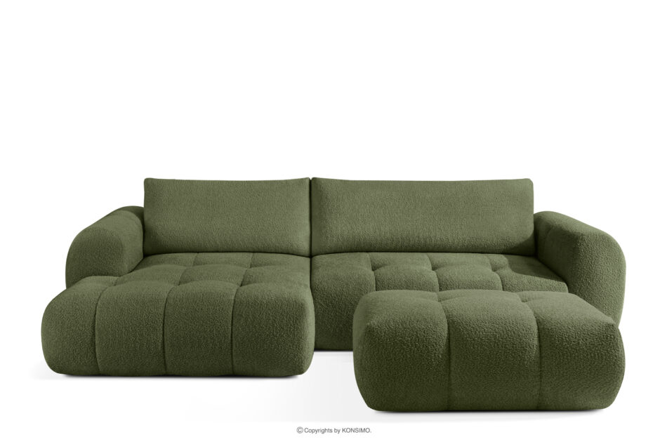 LIRA Narożnik lewy i puf boucle oliwkowy oliwkowy - zdjęcie 0