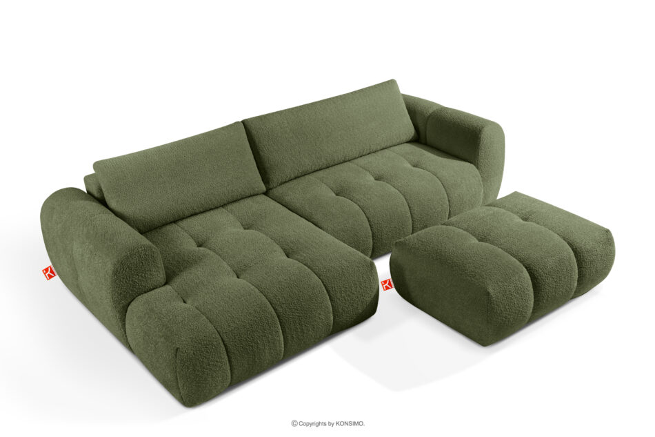 LIRA Narożnik lewy i puf boucle oliwkowy oliwkowy - zdjęcie 2