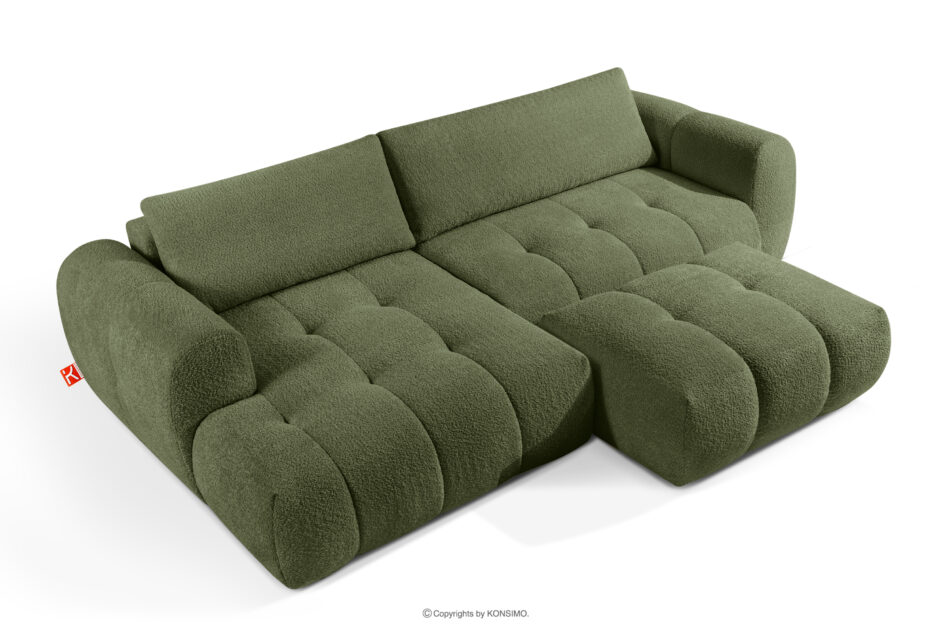 LIRA Narożnik lewy i puf boucle oliwkowy oliwkowy - zdjęcie 3