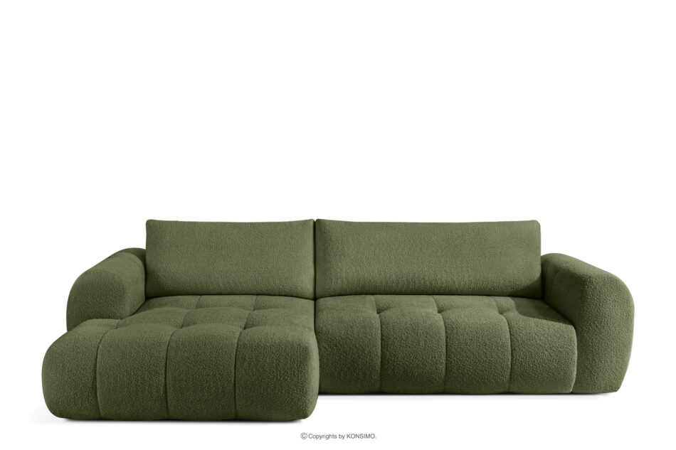 LIRA Narożnik lewy i puf boucle oliwkowy oliwkowy - zdjęcie 4