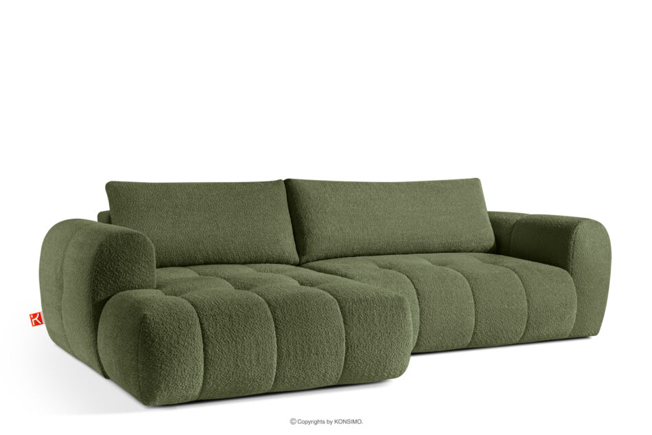 LIRA Narożnik lewy i puf boucle oliwkowy oliwkowy - zdjęcie 6