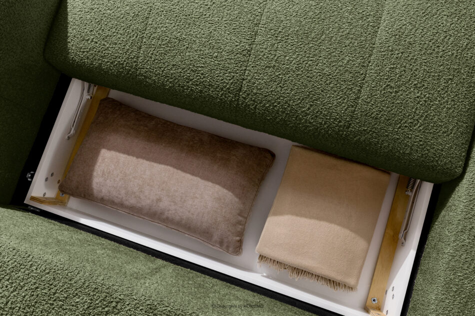 LIRA Narożnik lewy i puf boucle oliwkowy oliwkowy - zdjęcie 17