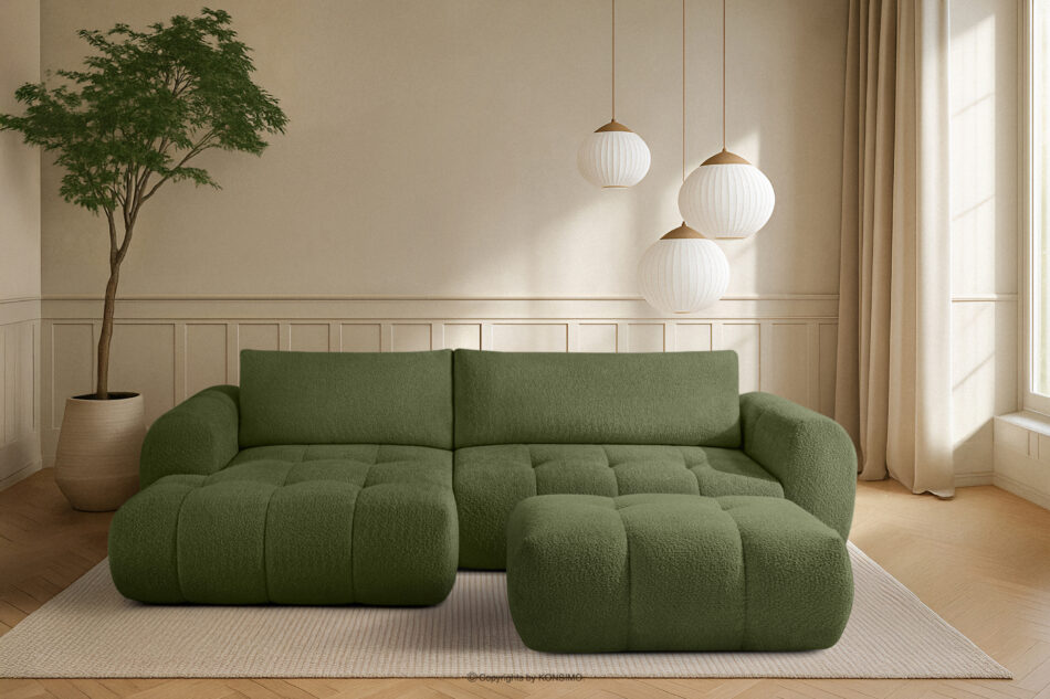 LIRA Narożnik lewy i puf boucle oliwkowy oliwkowy - zdjęcie 25