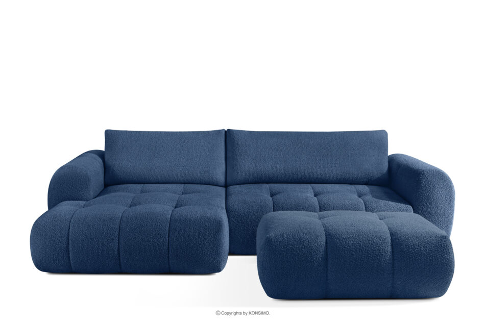 LIRA Narożnik lewy i puf boucle granatowy granatowy - zdjęcie 0