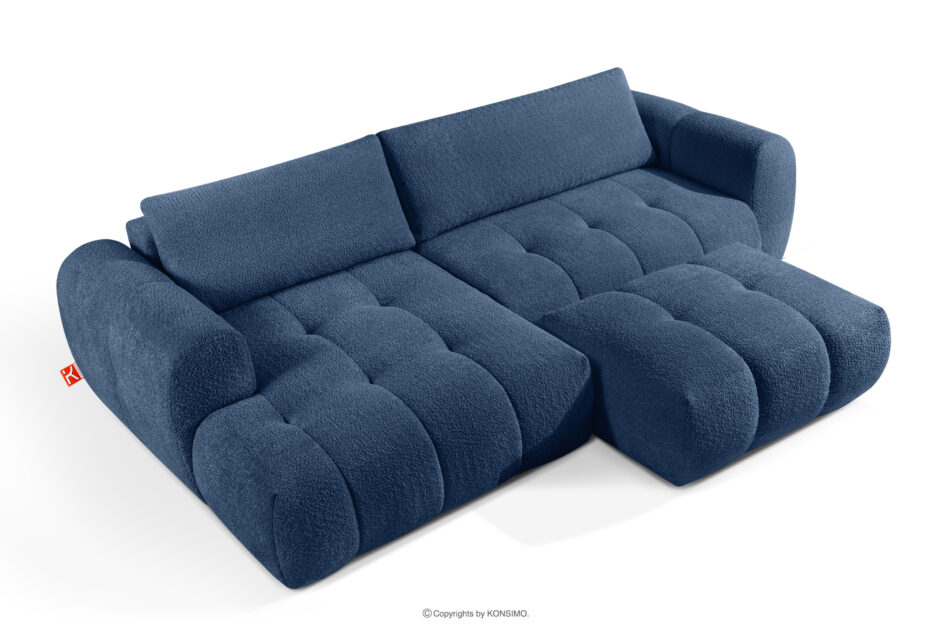 LIRA Narożnik lewy i puf boucle granatowy granatowy - zdjęcie 3