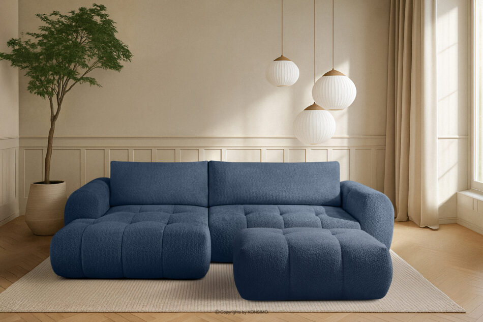 LIRA Narożnik lewy i puf boucle granatowy granatowy - zdjęcie 25