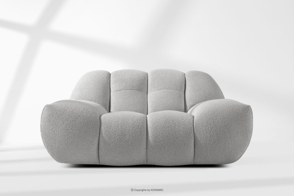 VENA Fotel pikowany w stylu nowoczesnym jasny szary jasny szary - zdjęcie 1