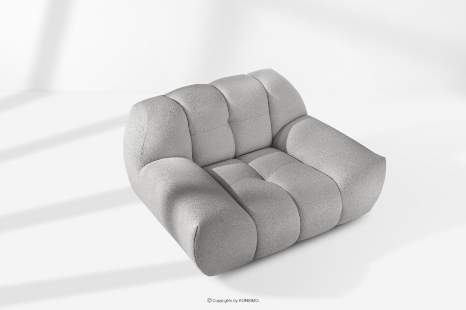 VENA Fotel pikowany w stylu nowoczesnym jasny szary jasny szary - zdjęcie 12