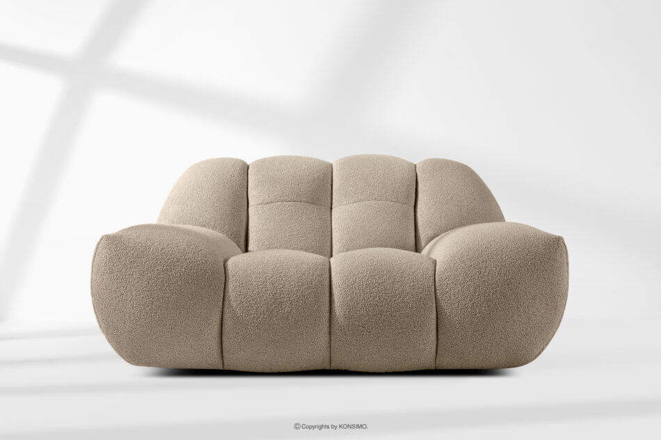 VENA Fotel pikowany w stylu nowoczesnym beżowy beżowy - zdjęcie 1