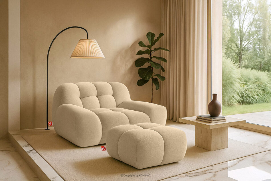 VENA Fotel w stylu japandi jasny beżowy jasny beżowy - zdjęcie 14