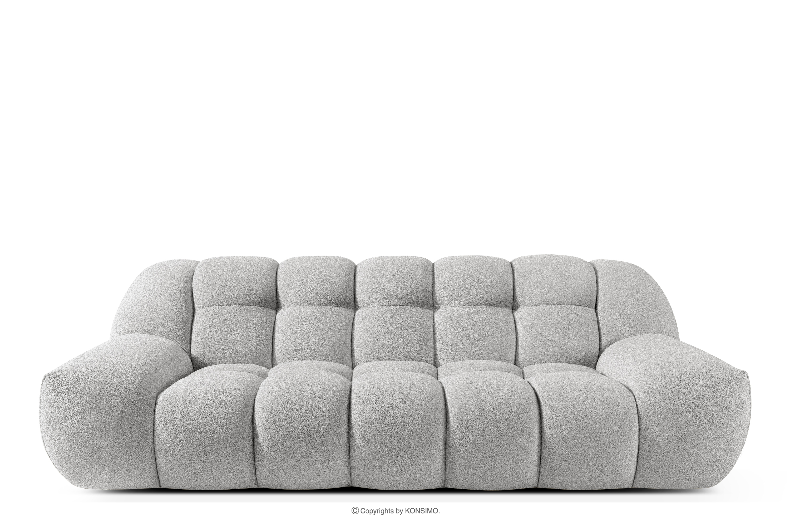 Sofa pikowana dwuosobowa w stylu nowoczesnym jasny szary VENA