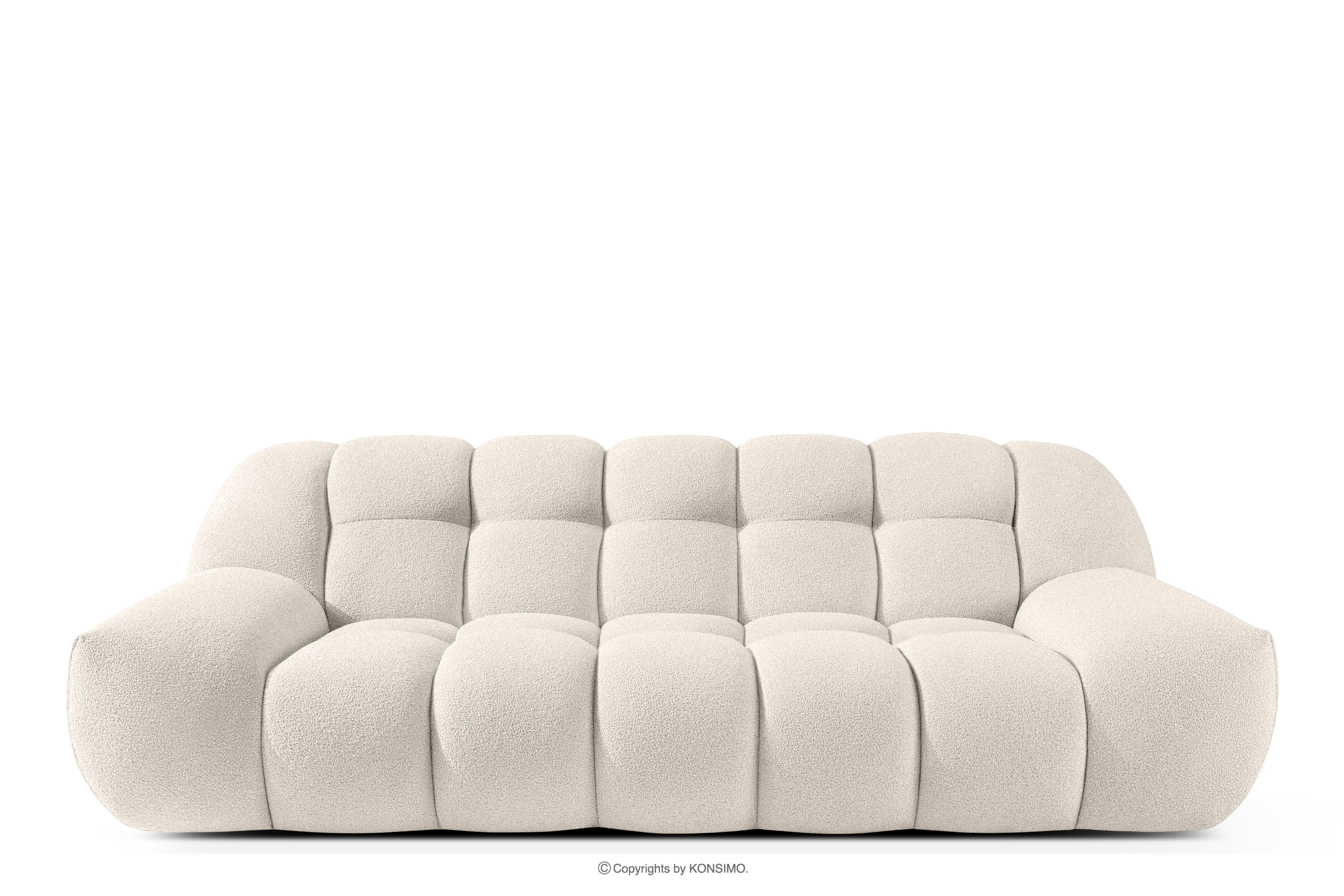 Sofa dwuosobowa w stylu japandi biały VENA