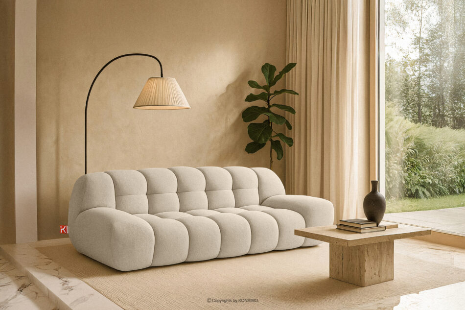 VENA Sofa dwuosobowa w stylu japandi biały biały - zdjęcie 15