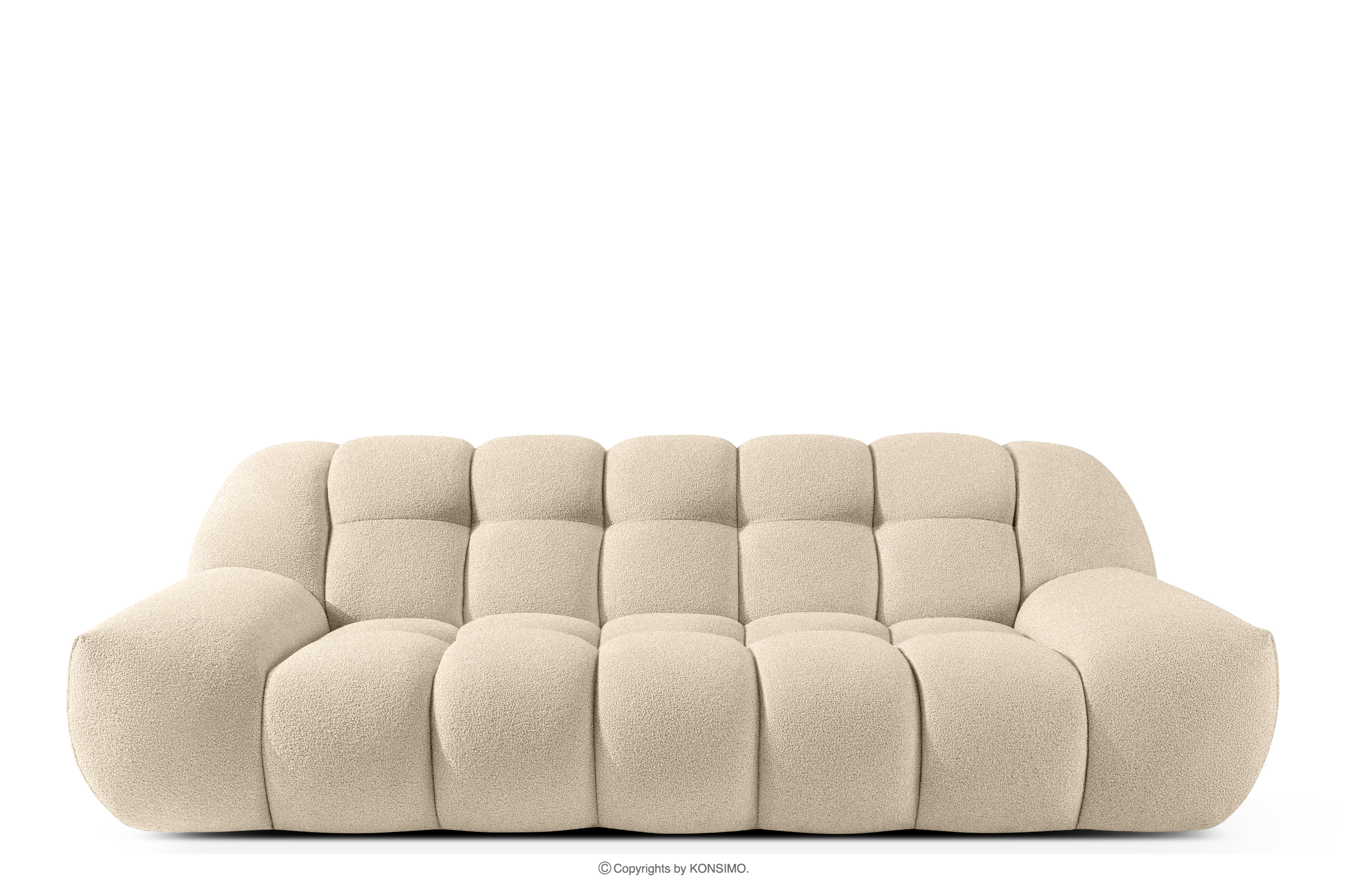 Sofa dwuosobowa w stylu japandi jasny beżowy VENA