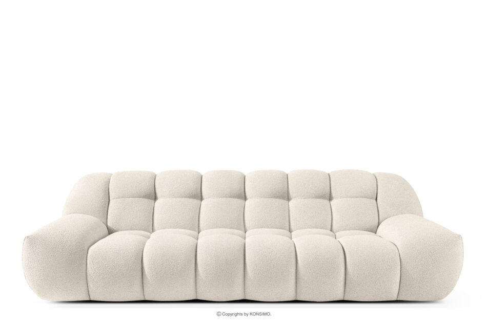 VENA Sofa trzyosobowa w stylu japandi biały biały - zdjęcie 0