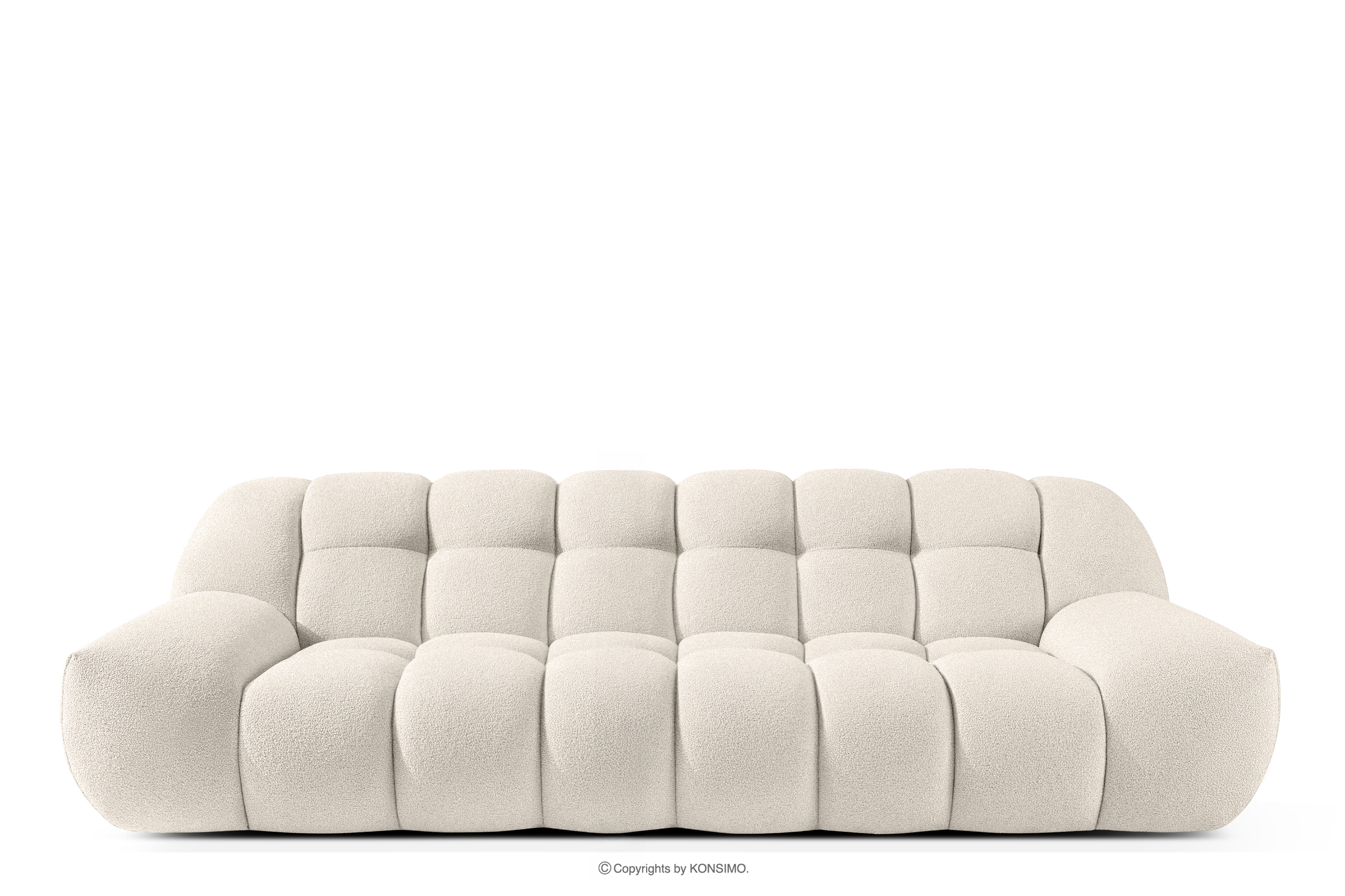 Sofa trzyosobowa w stylu japandi biały VENA