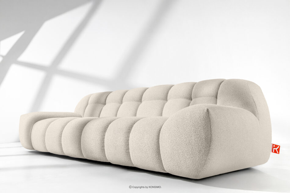 VENA Sofa trzyosobowa w stylu japandi biały biały - zdjęcie 12